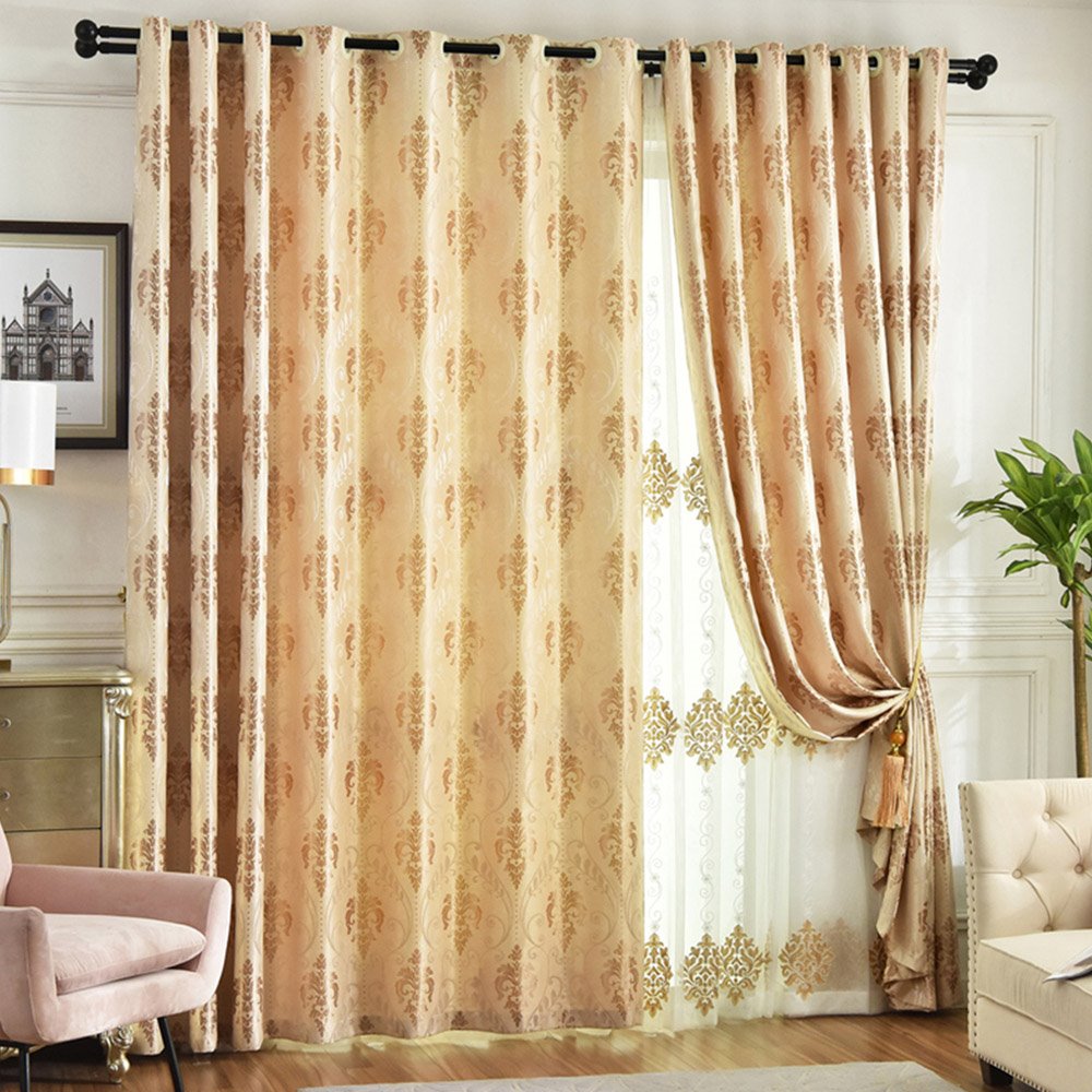 Modern High-end Jacquard Shading Curtains Silky Fabric Blackout Curtains for Living Room Bedroom Decoration Custom 2 Panels Drapes No Pilling No Fading No off-lining Heat insulation Sun Protection - Image 12