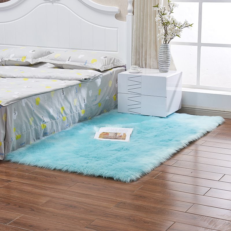 Soft Shaggy Faux Fur Sheepskin Rugs Non Slip Bedroom Mats Fluffy Soft Home Bedroom Rug - Image 10