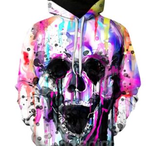 Unisex Kangaroo Pocket Loose Model Pullover Casual Style 3D Painted Hoodie