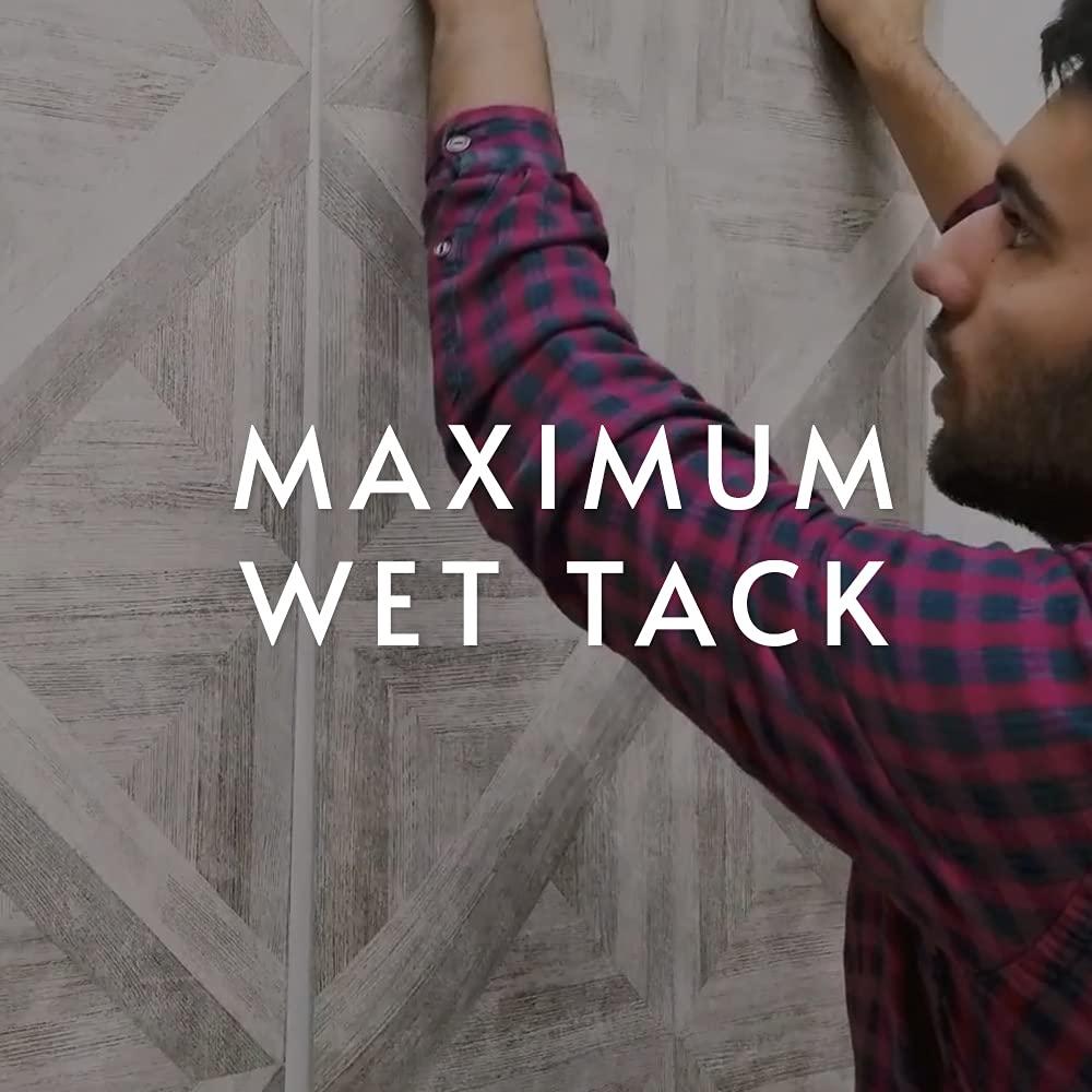 Roman 111 Non-Strippable Heavy Duty Clay Wallpaper Adhesive - Maximum Tack Wallpaper Paste - 1 Gallon, Tan - Image 3