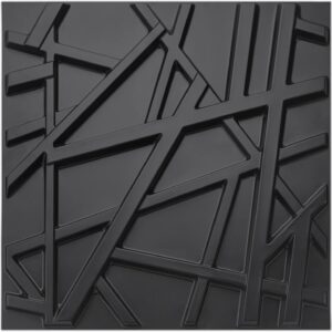Art3d PVC Decorative Textures Black 3D Wall Panels for Interior Wall Décor, Black Wall Decor,Pack of 12 Tiles 32 Sq Ft