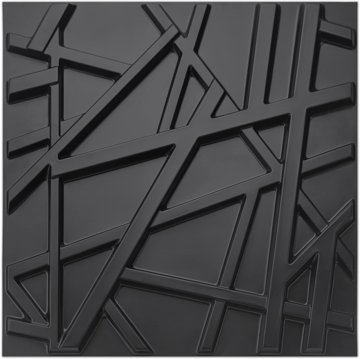 Art3d PVC Decorative Textures Black 3D Wall Panels for Interior Wall Décor, Black Wall Decor,Pack of 12 Tiles 32 Sq Ft
