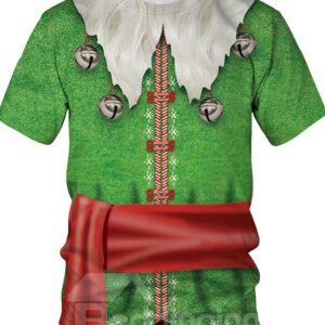 Casual Style Loose Model Round Neck Christmas 3D T-Shirt