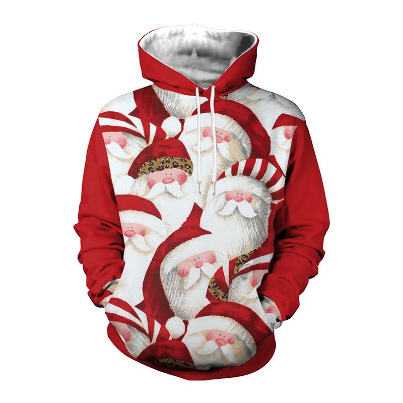 Ugly Christmas Casual 3D Printed Men's Hoodie Santa Claus Couple Outfit Unisex Pullover Hoodies Long Sleeve Loose Sweatshirt Sportswear Polyester - Image 3