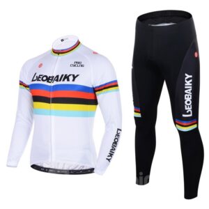 Men's Cycling White Clothing Set Breathable Quick Dry Jersey Glitter