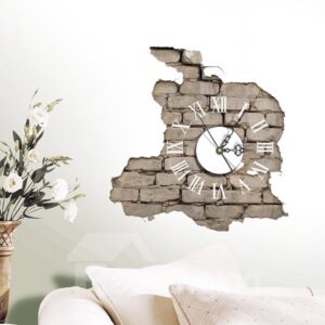 Creative Peeled off Brick Wall 3D Sticker Wall Clock