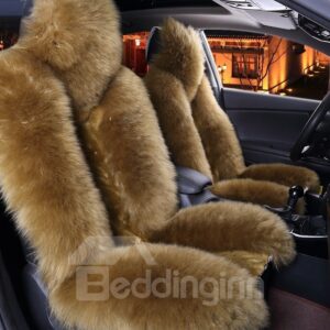 Purple Ultimate Warm Fluffy Material Winter Universal Car Seat Covers