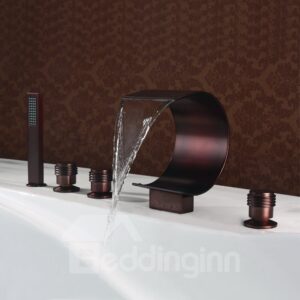 New Arrival Arc-Shaped Widespread Five Piece Waterfall Faucet