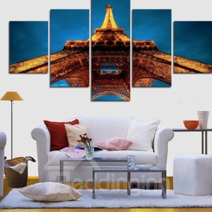 Shining Tower Hanging 5-Piece Canvas Eco-friendly and Waterproof Non-framed Prints
