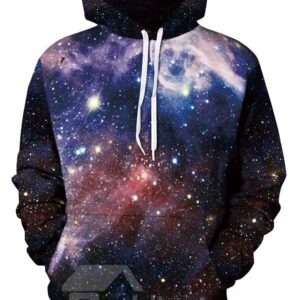 Fantastic Long Sleeve Starry Sky Pattern Black 3D Painted Hoodie