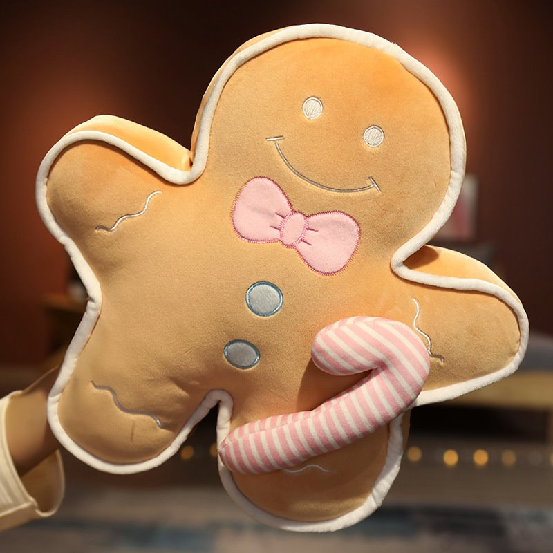 Cartoon Gingerbread Man Plush Toy Pillow Christmas Theme Decoration Kids Gift - Image 3