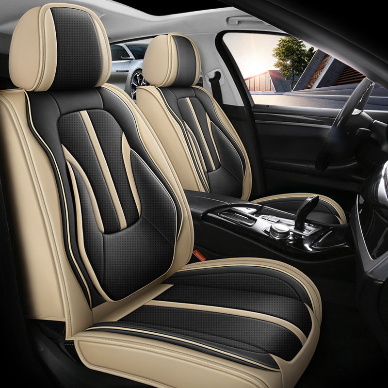Sport Theme Car Seat Cover for 5-Seater Sedan SUV, Universal Fit Microfiber Leather Full Set Cushion Covers - Image 12