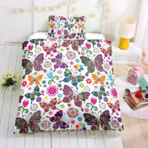 Colorful Butterflies Printed 2PC/3PC Bedding Sets/Duvet Covers