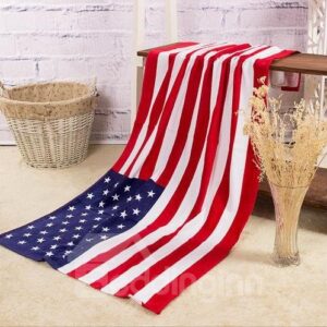 Novel Fashion American Flag Pattern Bath Towel