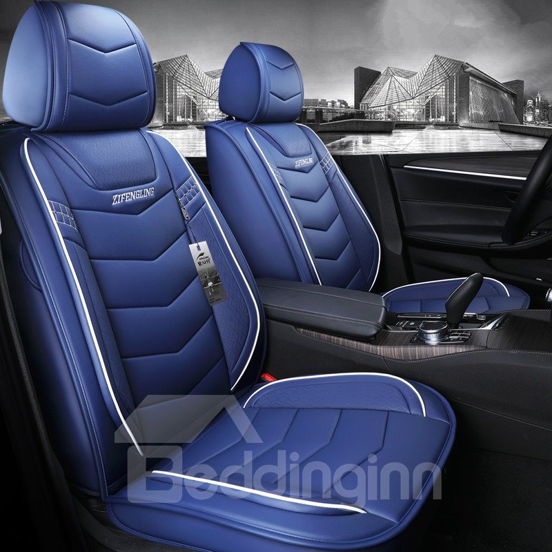 5-Seater Wear Resistant Durable Unfading Man-Made Leather Business Style Plain Pattern Truck/ Car Seat Cover - Image 5