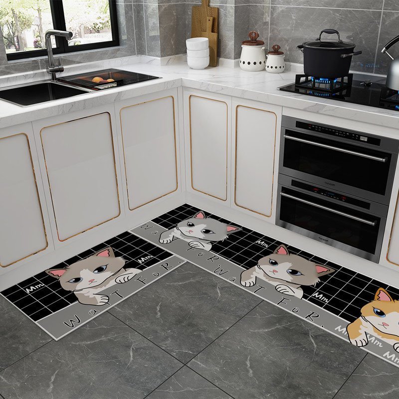 Soft Cartoon Skid Resistance Kitchen Mat Carpets Super Water Absorption Non-slip PVC Material