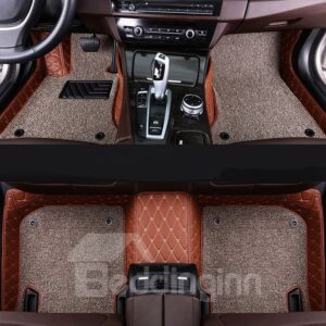 Color Block PVC Leather Material Waterproof Custom Fit Car Floor Mat