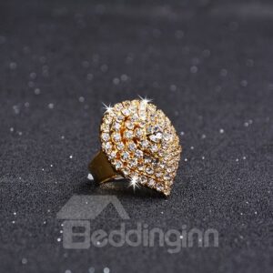 Christmas Heart Shape Female Alloy Diamante Technics Ring