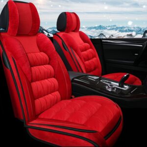 Full Coverage Fine Texture Soft Not Wool Not Ball Don't Rub Off Elegant And Luxurious Flannel Material Warm Breathable For Winter Universal 5-Seater Covers for Most Sedans &Truck &SUV