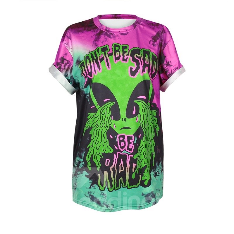 Green Alien Printed Gradient Colored 3D T-Shirts - Image 6