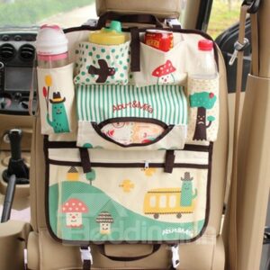 Lovely Cartoon Small Mushroom Pattern Durable Oxford Cloth Material Hanging Car Backseat Organizer