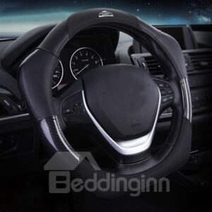 New Fashion 3D Effect Real Leather Material Sport Style Medium Car Steering Wheel Cover Suitable for Most Round Steering Wheels