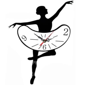 Elegant Black Creative Ballet Pattern Wall Clock