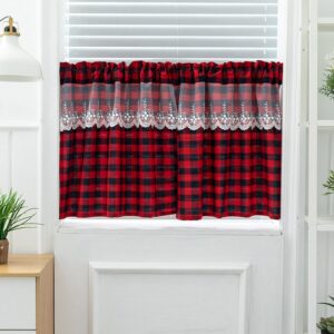 Modern Lace Lattice Window Valance 1 Pc Polyester Short Curtain for Kitchens Bathrooms Basements & More