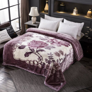 Floral Print Blanket Thicken Warm Double-sided Fleece Blanket
