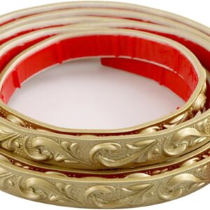 Leenevs Revamp Home Decor with Self-Adhesive Flexible Wall Molding & Trim 16.5Feet x 0.8 inch - Peel and Stick Border Strips with 3D Embossed, Ideal for Bathroom Borders (Champagne Gold)