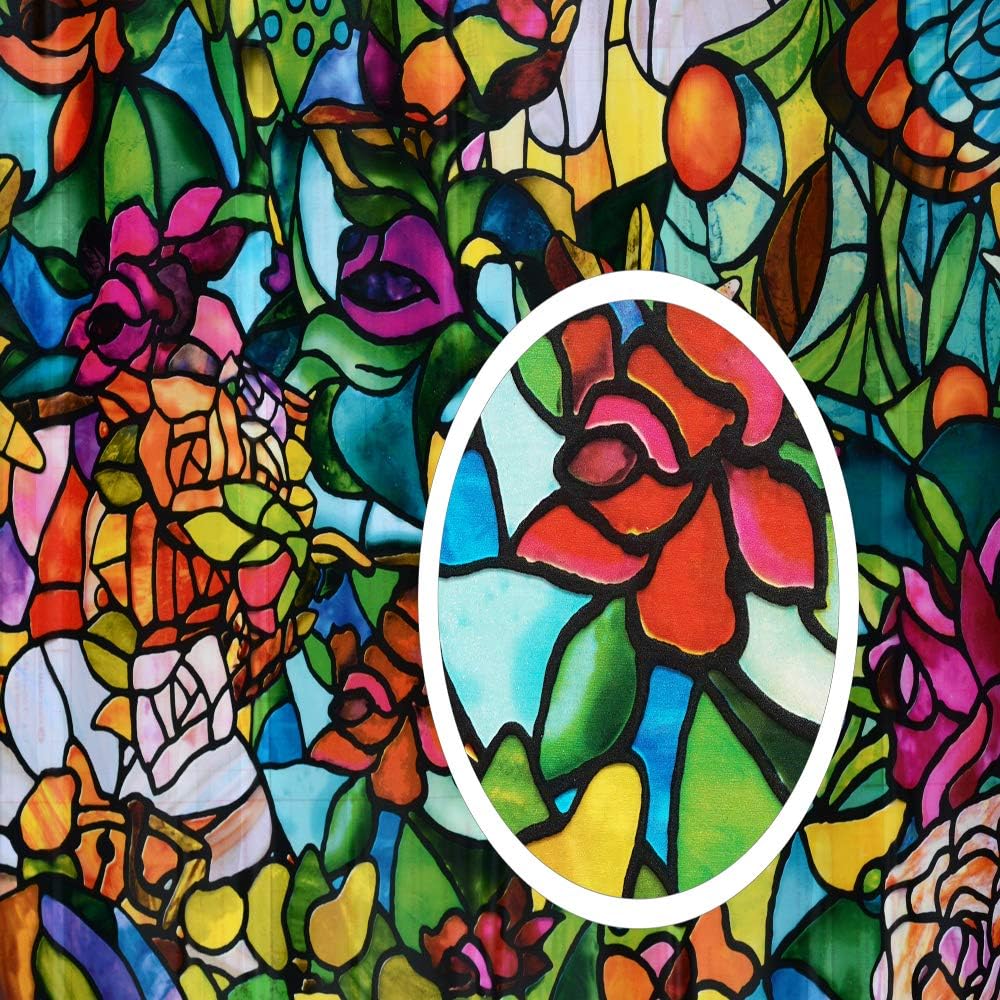 d-c-fix 346-0647-3PKA Self-Adhesive Privacy Glass Window Film, Spring Chapel/Tulia, 17