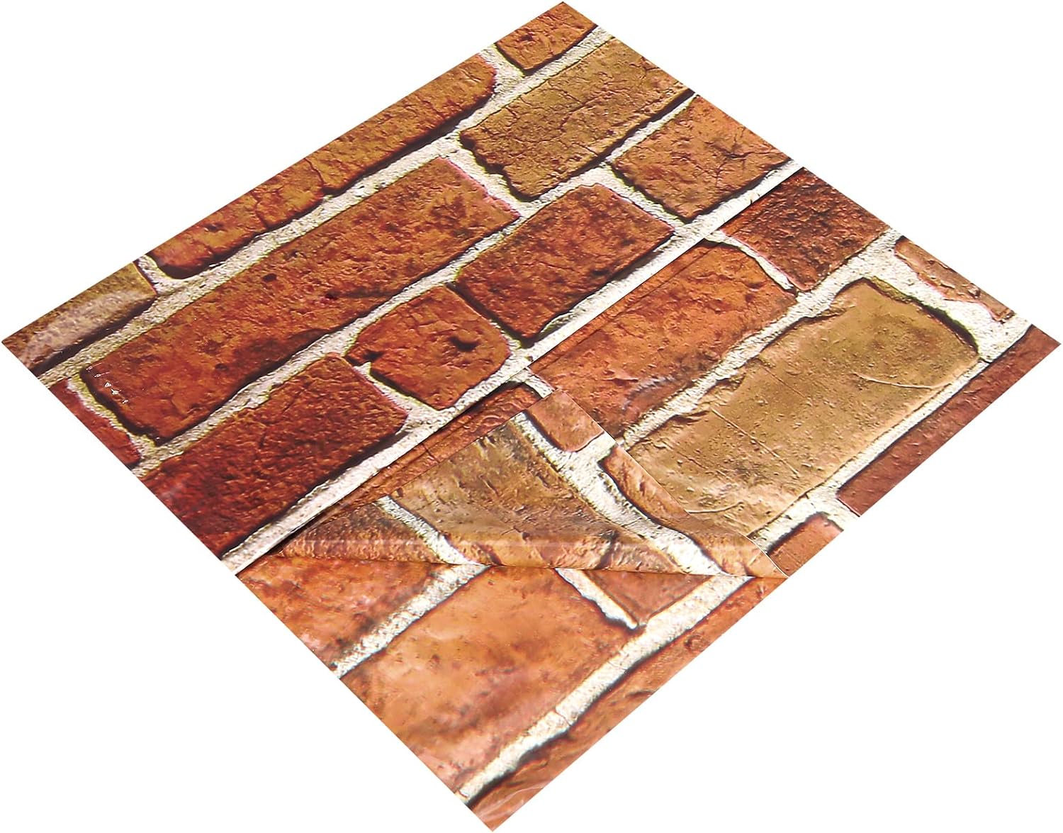 2 Sheets 4.5 x 9 Feet Brick Stone Wall Backdrop Stone Wall Scene Setter Brick Sheet Wallpaper Curtains Door Removable Brick Tablecloth Photo for Winter/Halloween Christmas Party (Retro Red, Brick) - Image 3