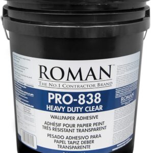 Roman 011305 PRO-838 Heavy Duty Wallpaper Adhesive, 5 gal, Clear