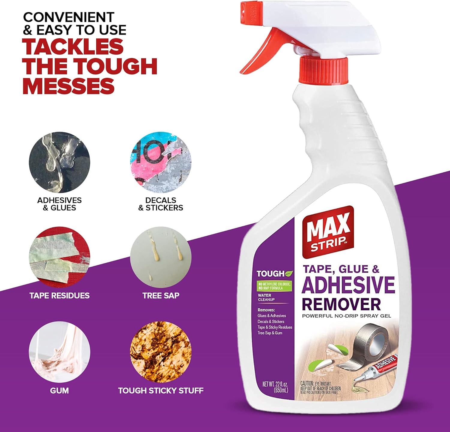 Max Strip Tape, Glue & Adhesive Remover 22 oz - Image 2