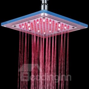 New 8 Inches LED Changing Color Pure Copper Shower Head Faucet