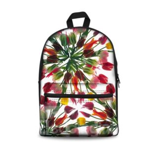 3D Modern Style Simplify Tulip Flowers Print Backpack School Bags Cool Casual Laptop Packs