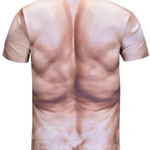 Body Pattern European Style Straight Model Moderate Elasticity Polyester Material T-shirt