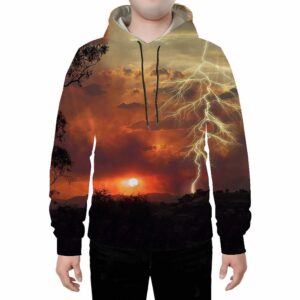 Long Sleeve 3D Creative Lightning Printed Hoodie Sweatshirts Sweatpants Tracksuits Streetwear Sets Casual Print Spring Fall Winter Men's Outfit