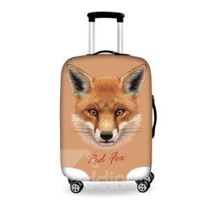 Red Fox Face Pattern 3D Painted Luggage Protect Cover
