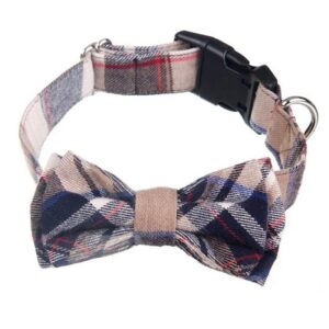 Super Classic Plaid Style Bow Pet Collar