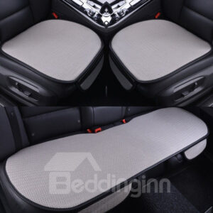 Gray Color Durable PET Material Good Breathability Universal 3-Pieces Five Car Seat Mat