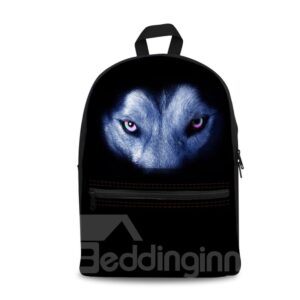 New 3D Animals Wolf Black Bottom Color Print Backpack School Bags Cool Casual Laptop Packs