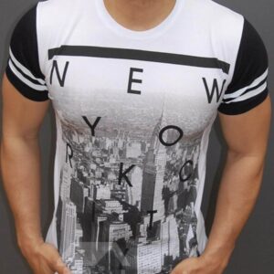 Round Neck Cotton Men Short Sleeve 3D New York T-Shirt