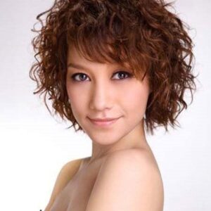 Curly Synthetic Hair Capless 120% 8 Inches Wigs Heat Resistant Natural Looking Daily Party Wigs Cosplay Wigs with Natural Bangs with Free Wig Cap