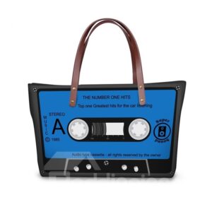 Radio Tape Blue Waterproof Sturdy 3D Printed for Women Girls Shoulder HandBags