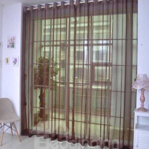 Elegant Comfort Pure Colored Coffee Custom Sheer Curtain