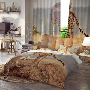 Leopard Reactive Printing Three-Piece Set Duvet Cover Set Polyester Bedding Sets
