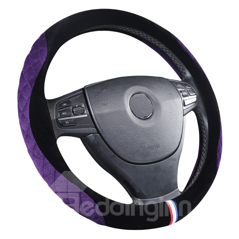 Suede With Bright Package On Both Sides Steering Wheel Cover - Image 5