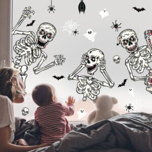 Halloween Stickers White Skull Wall Stickers Decorating Living Room Window Wall Floor Glass Tile Door Stickers