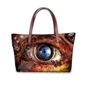 Mechanical Eye Charming Waterproof Sturdy 3D Printed for Women Girls Shoulder HandBags